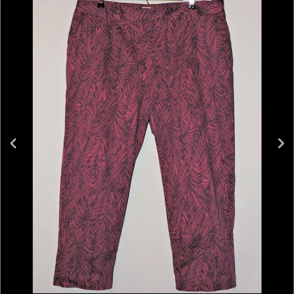 Coldwater Creek Print Pants Fab Fronds Purple 16 - Picture 4 of 4